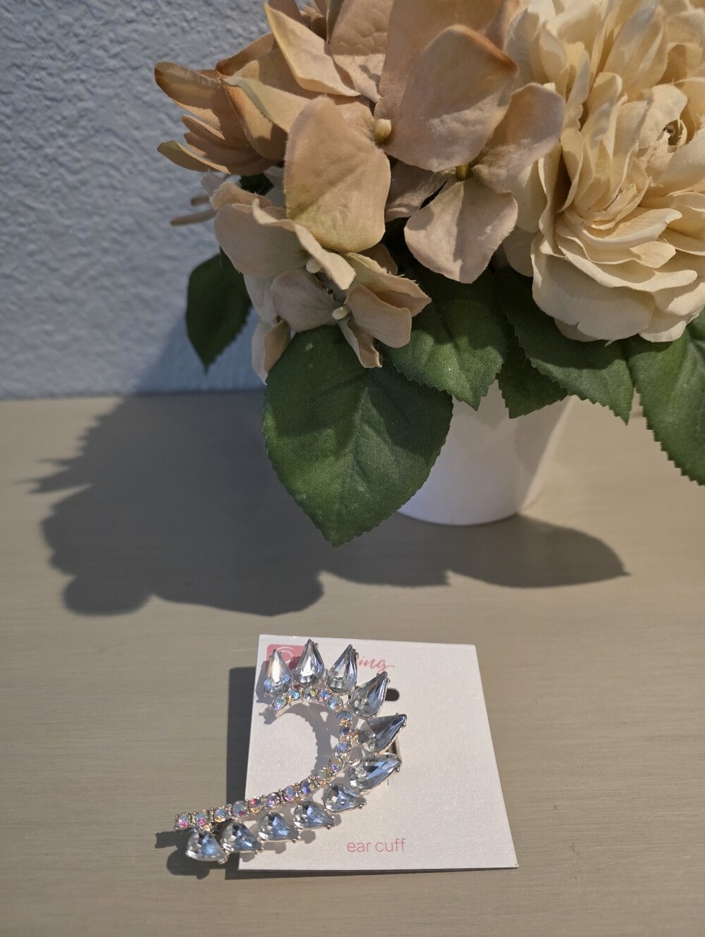 New Icing Siver-toned Rhinestone Climber Ear Cuff